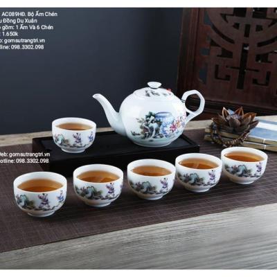BỘ ẤM CHÉN HOA DÂY
